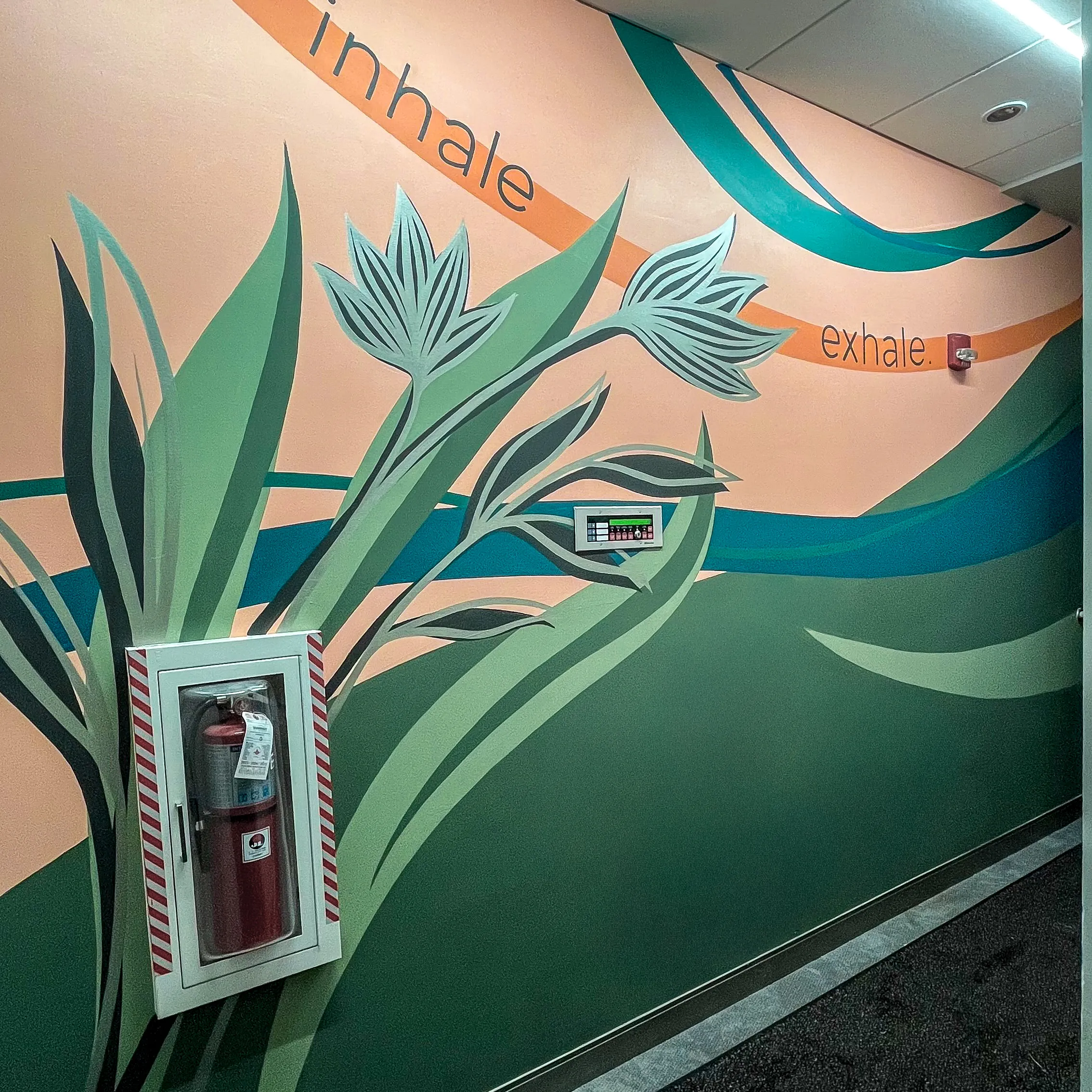 Eaum Yoga studio mural detail.