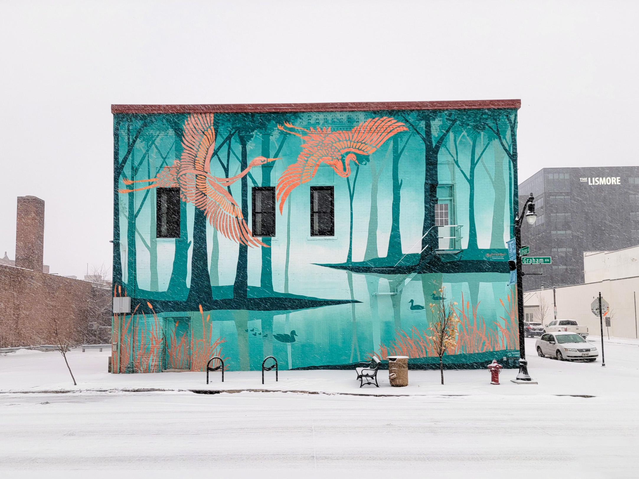 Process shot during the Sanctuary mural residency.