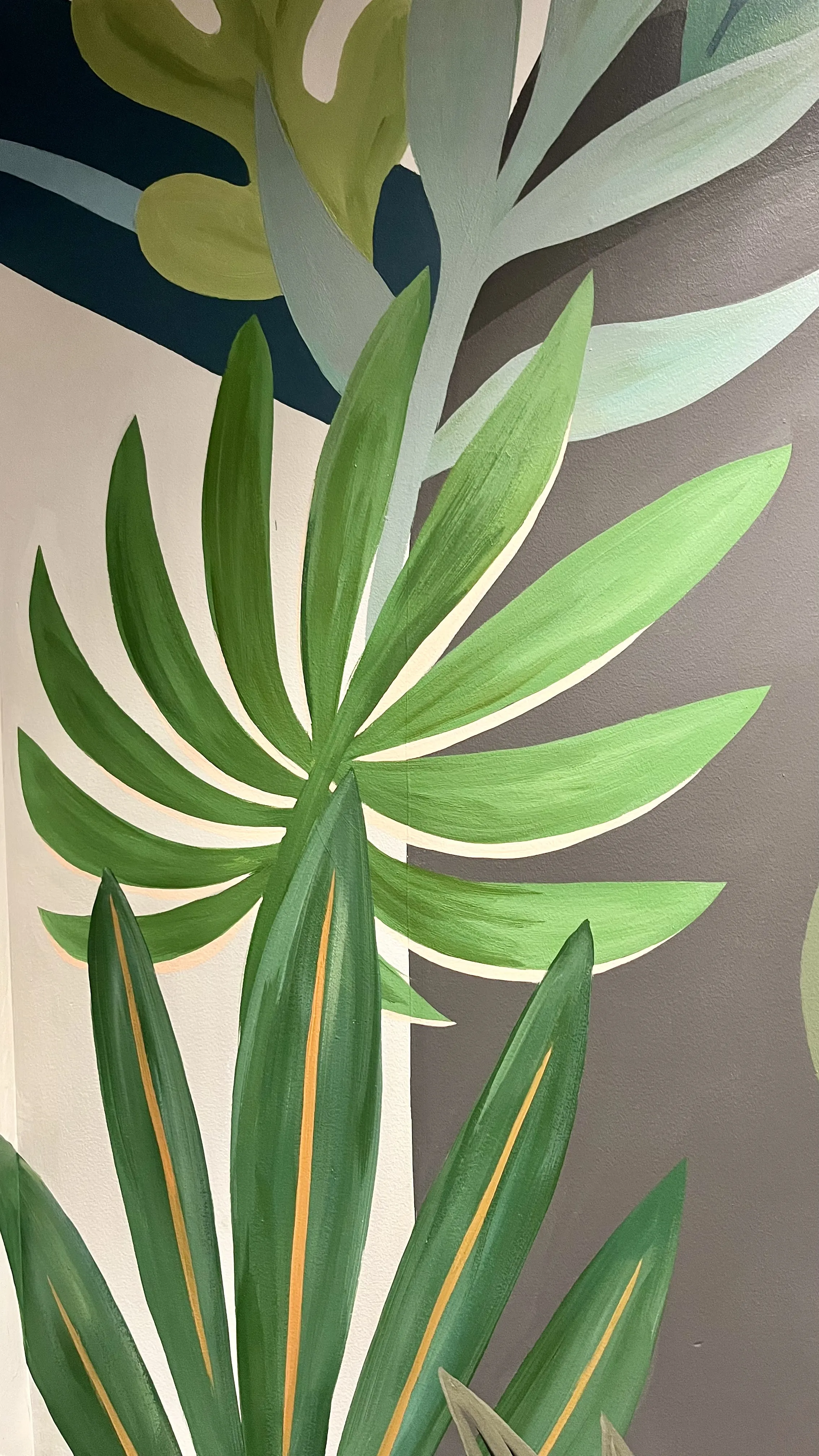 Eaum Yoga studio mural composition.