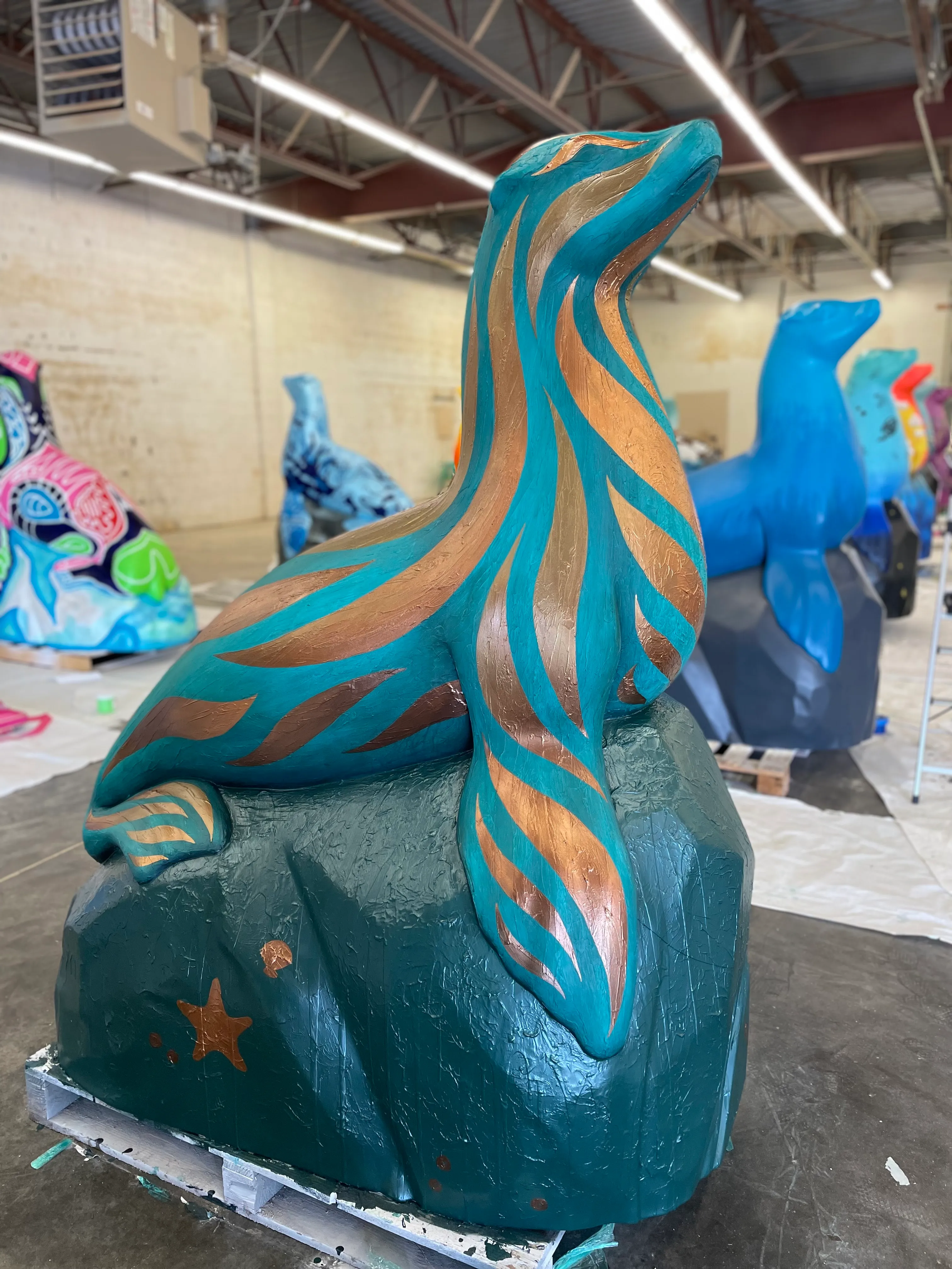 Sculpture in studio